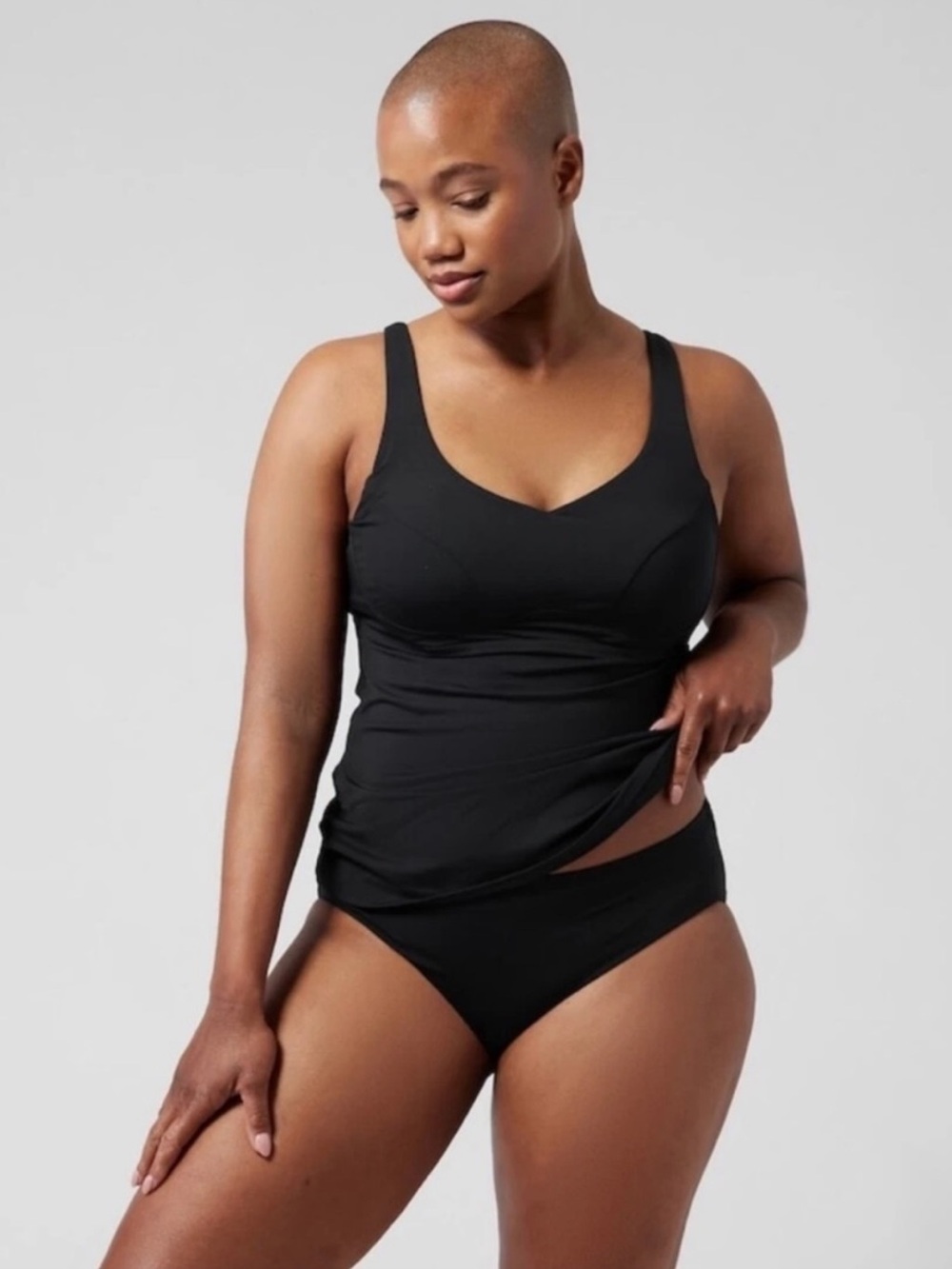 Athleta Bondi Bra Cup Tankini Swim Tank‎ UPF 50+ Black Beach 32 B/C